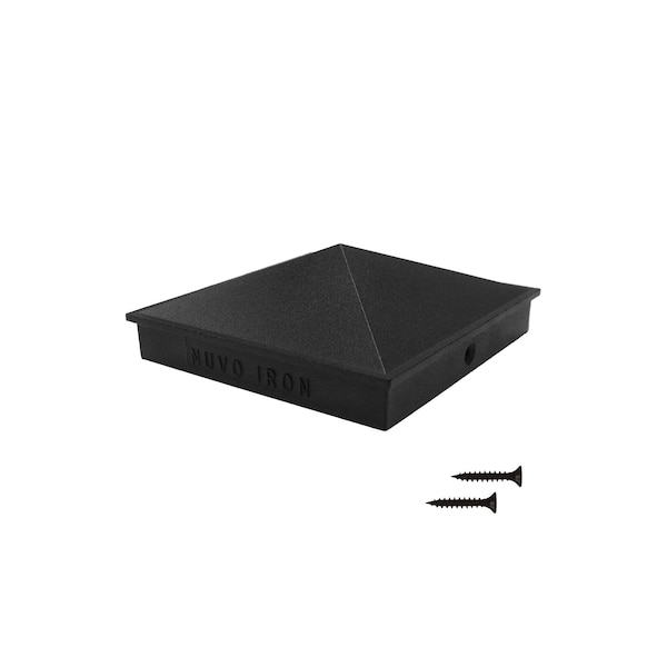 Nuvo Iron 3 1/2in x 3 1/2in Pyramid Post Cap. No Discounts. textured black, Aluminum, 24PK PCP02-MP24 - main